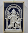 Handcrafted Sholapith Durga Mahishasur Mardini Wall Frame | Authentic Bengali Shola Art | Bhartiye Crafts