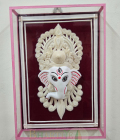 Handcrafted Sholapith Lord Ganesha Wall Frame | Authentic Bengali Shola Art | Bhartiye Crafts