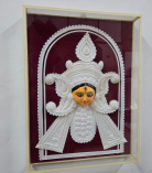 Ma Durga Face Shola Pith Floral Wall Art – Traditional Bengali Craft Frame (#SPP0046)