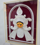Ma Durga Face Shola Pith Floral Wall Art – Traditional Bengali Craft Frame (#SPP0046)