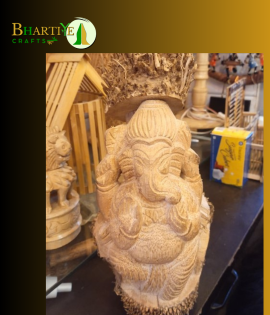 Bamboo Root Ganesh Idol | Handmade Eco-Friendly Lord Ganesha Statue (#BP0003)