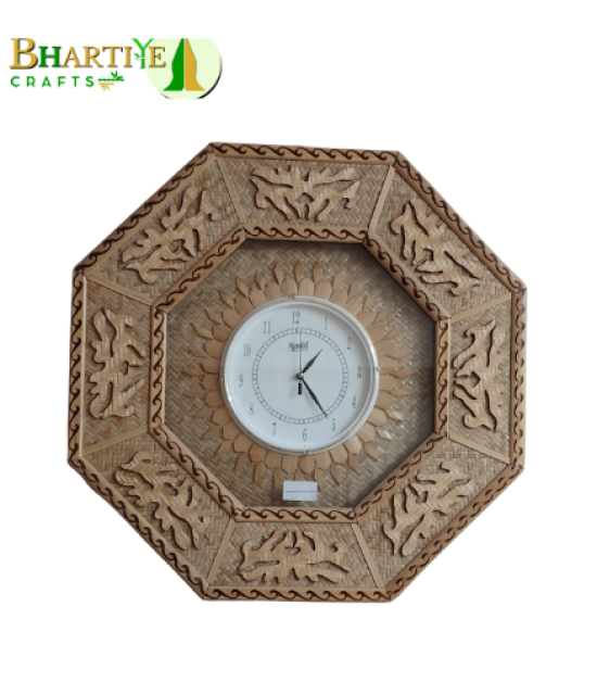 Ethnic Bamboo Wall Clock – Handcrafted Natural Timepiece (#BP0059)