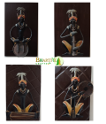 Handmade Bastar Art Tribal Musician Iron Wall Decor (Set of 4 Frames)