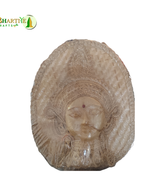 Sacred Durga Face – Handcrafted Bamboo Wall Decor (#BP0001)