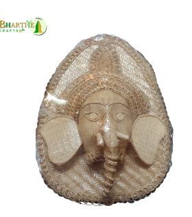 Divine Ganesha Face – Handcrafted Bamboo Wall Art (#BP0002)