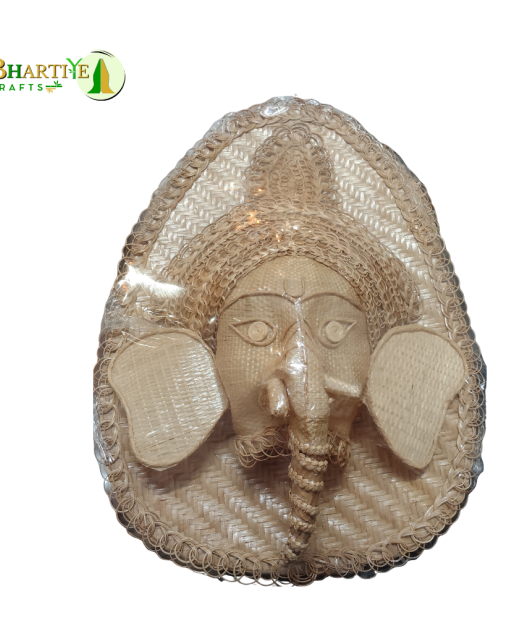 Divine Ganesha Face – Handcrafted Bamboo Wall Art (#BP0002)