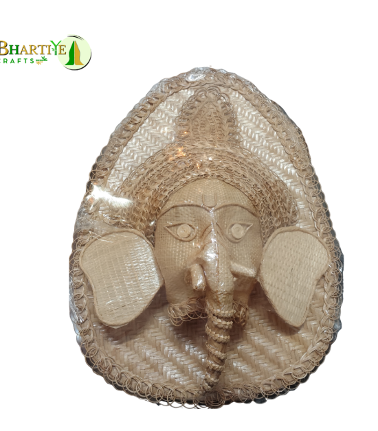 Divine Ganesha Face – Handcrafted Bamboo Wall Art (#BP0002)