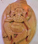 Handcrafted Bamboo Ganesha Wall Decor in Shankh (conch) Shape | Eco-Friendly Bamboo Art (#BP0057)