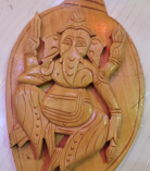 Handcrafted Bamboo Ganesha Wall Decor in Shankh (conch) Shape | Eco-Friendly Bamboo Art (#BP0057)