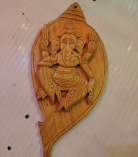 Handcrafted Bamboo Ganesha Wall Decor in Shankh (conch) Shape | Eco-Friendly Bamboo Art (#BP0057)