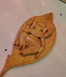 Handcrafted Bamboo Ganesha Wall Decor in Shankh (conch) Shape | Eco-Friendly Bamboo Art (#BP0057)