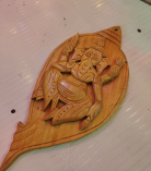Handcrafted Bamboo Ganesha Wall Decor in Shankh (conch) Shape | Eco-Friendly Bamboo Art (#BP0057)