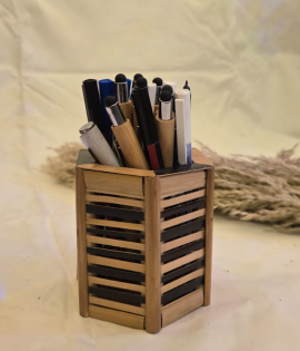 Eco-Friendly Bamboo Wooden Pen Stand &amp; Desk Organizer (#BP0040)