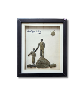 Daddy’s Little Girl Pebble Art Frame – Handmade Stone Family Decor by Bhartiye Crafts (#PB0001)