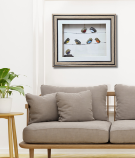The Birds on a Branch – Nature Inspired Pebble Art Frame by Bhartiye Crafts (#PB0002)
