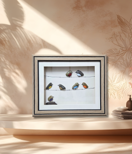 The Birds on a Branch – Nature Inspired Pebble Art Frame by Bhartiye Crafts (#PB0002)
