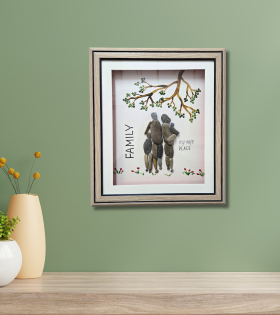 Shared Strength Pebble Art Frame – Emotional Family &amp; Support Artwork (#PB0003)