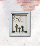 Family Pebble Art Frame – Handmade Natural Stone Family Decor by Bhartiye Crafts (#PB0004)