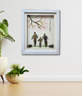 Family Pebble Art Frame – Handmade Natural Stone Family Decor by Bhartiye Crafts (#PB0004)
