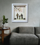 Family Pebble Art Frame – Handmade Natural Stone Family Decor by Bhartiye Crafts (#PB0004)
