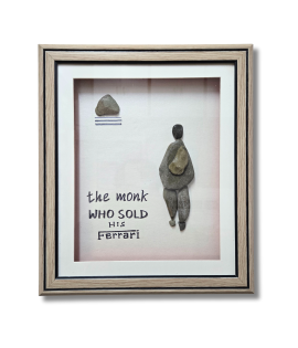The Monk Who Sold His Ferrari – Inspirational Pebble Art by Bhartiye Crafts (#PB0005)