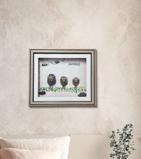 Survivors Pebble Art Frame – Valentine Gift for Him | Handmade Gift for Men - Strength &amp; Resilience Stone Artwork