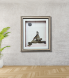 The Observer Pebble Art Frame – Thoughtful Stone Wall Artwork (#PB0008)