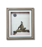 The Observer Pebble Art Frame – Thoughtful Stone Wall Artwork (#PB0008)