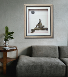 The Observer Pebble Art Frame – Thoughtful Stone Wall Artwork (#PB0008)