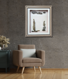 Between Earth and Sky Pebble Art Frame – Balanced Stone Artwork (#PB0009)