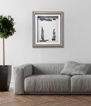 Between Earth and Sky Pebble Art Frame – Balanced Stone Artwork (#PB0009)