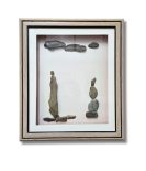 Between Earth and Sky Pebble Art Frame – Balanced Stone Artwork (#PB0009)