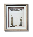 Between Earth and Sky Pebble Art Frame – Balanced Stone Artwork (#PB0009)