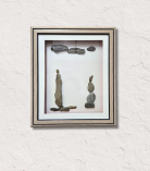Between Earth and Sky Pebble Art Frame – Balanced Stone Artwork (#PB0009)