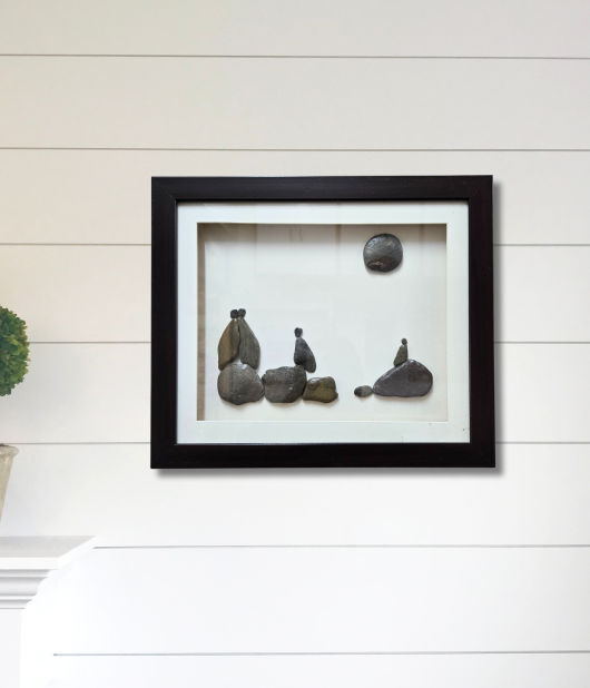 The Gathering Pebble Art Frame – Togetherness Stone Wall Art (#PB0010)