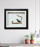 Two Black Birds Pebble Art Frame – Nature Inspired Stone Artwork (#PB0011)