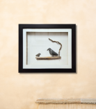 Two Black Birds Pebble Art Frame – Nature Inspired Stone Artwork (#PB0011)