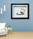 Two Black Birds Pebble Art Frame – Nature Inspired Stone Artwork (#PB0011)