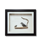 Two Black Birds Pebble Art Frame – Nature Inspired Stone Artwork (#PB0011)