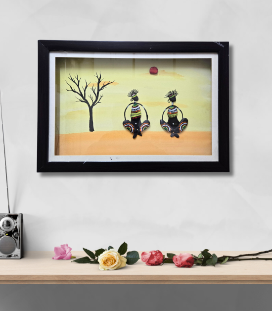 Together Always Pebble Art Frame - Valentine Gift for Him – Tribal Love Story in Stone