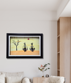 Tribal Harmony Pebble Art Frame – Ethnic Inspired Stone Wall Art (#PB0012)