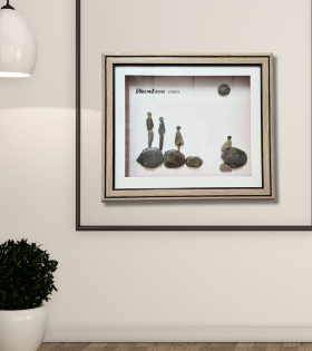 Vacation Vibes Pebble Art Frame – Relaxing Stone Wall Decor (#PB0013)