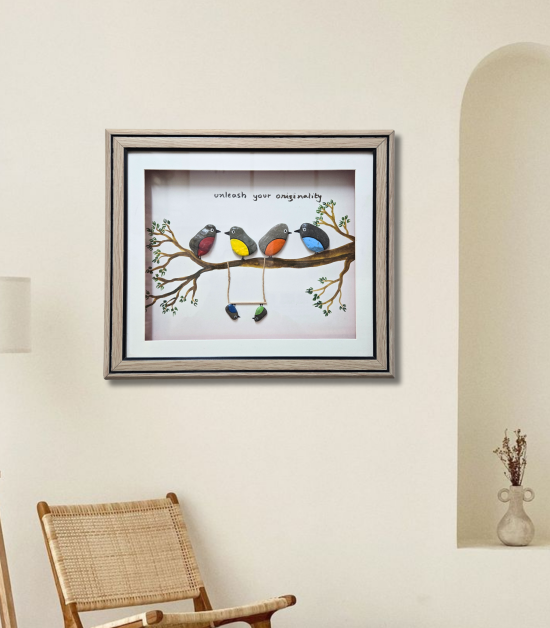 Unleash Your Originality Pebble Art Frame - Valentine Gift for Him | Handmade Gift for Men – Inspirational Stone Artwork (#PB0014)