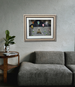 Adventure Awaits – Hot Air Balloon Pebble Art Frame (#PB0017)