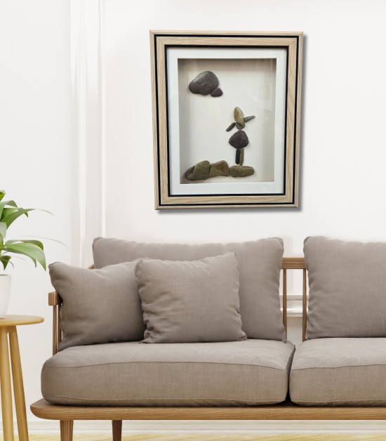 Little Moments of Happiness – Rain Pebble Art Frame (#PB0018)