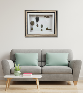 Rise Above – Minimal Balloon Pebble Art Frame (#PB0019)