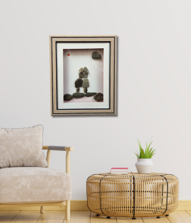 Mother’s Warm Embrace – Handmade Pebble Art Frame (#PB0020)