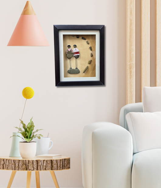 Together Forever – Couple Pebble Art Frame (#PB0022)