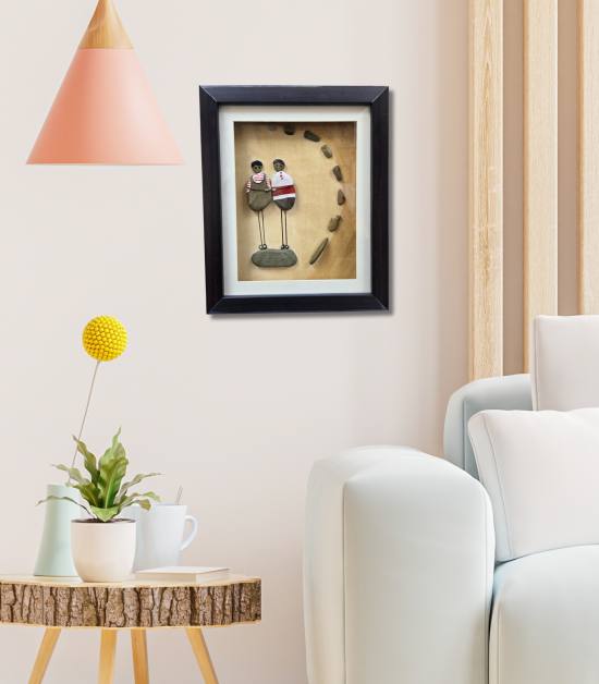 Together Forever – Couple Pebble Art Frame (#PB0022)