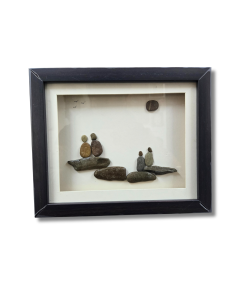 Under the Moonlight – Family Pebble Art Frame (#PB0023)